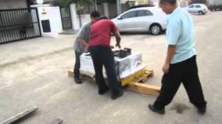 SEKO Forklift Scale crash into pallet loaded with Iron Weights